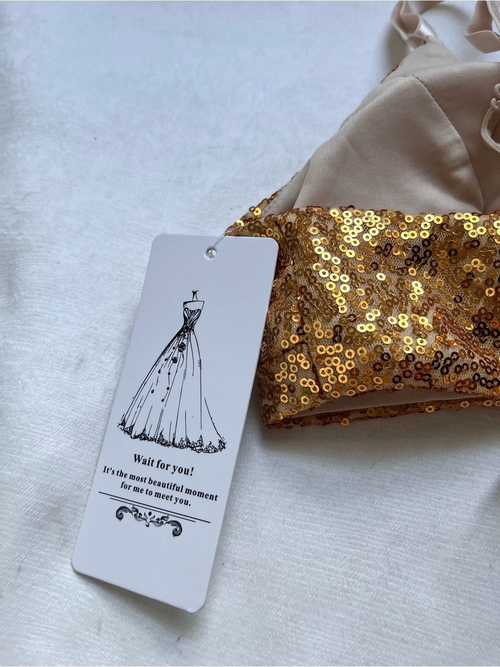 Sequin Gold Triangle Bralette S - Picture 5 of 6